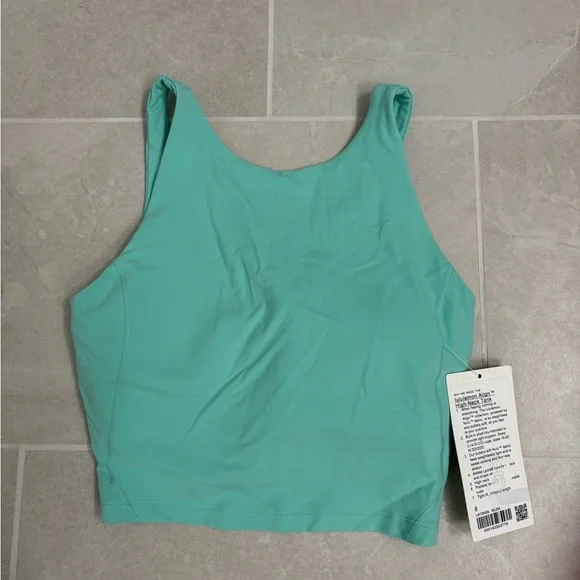 Lululemon Align High Neck Tank Crop Nulu Wild Mint Size 8 - Picture 3 of 11